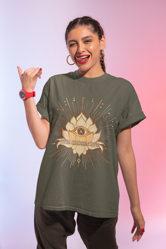 Spiritual Lotus Graphic Unisex Cotton Crew Tee